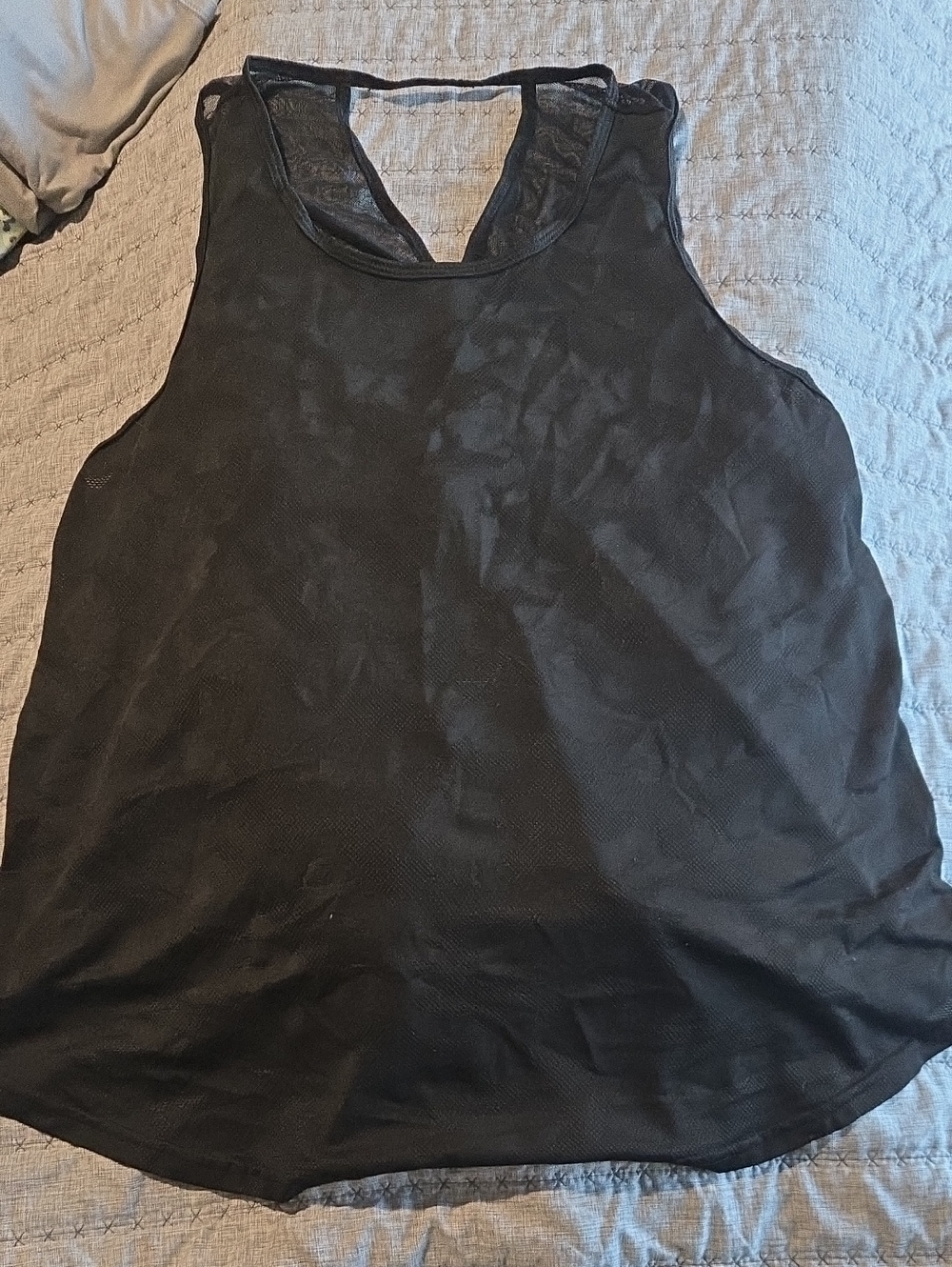SHEIN Black Mesh Racerback Tank